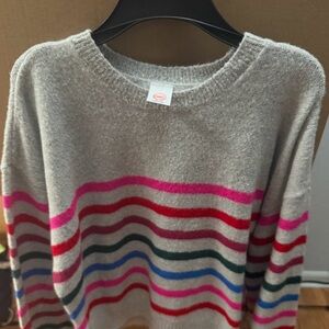 Wonder Nation Gray Sweater with Colorful Stripes